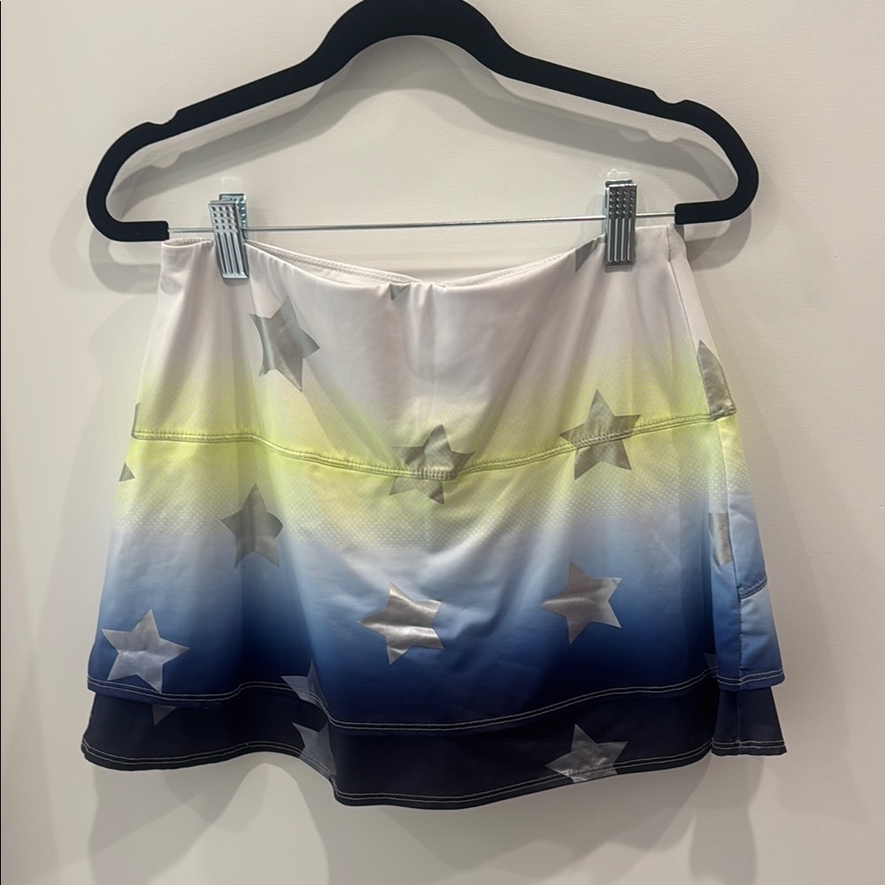 Lucky in Love Gradient Star Skirt Set - Blue, Yellow, Silver